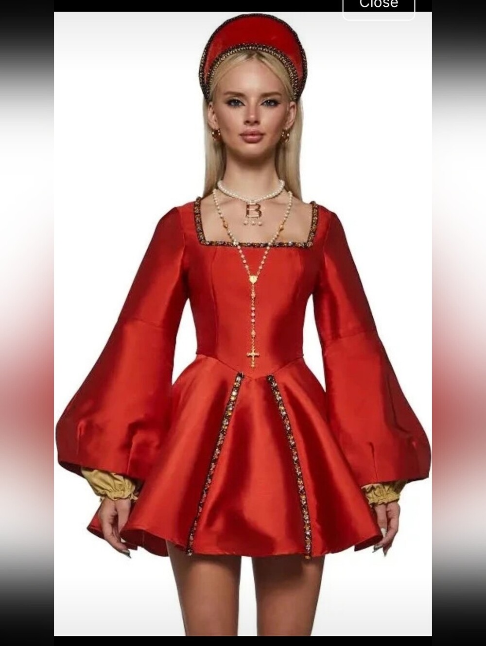 Dolls Kill Tudor Renaissance Boleyn Costume NWOT - Dark Orange